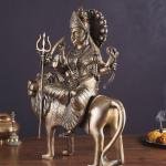 Pure Brass Large Goddess Durga Statue (Sherawali Mata) 18.5" | Riding Lion | Meticulous Detailing | Intricate Craftsmanship | Power, Protection & Divine Grace